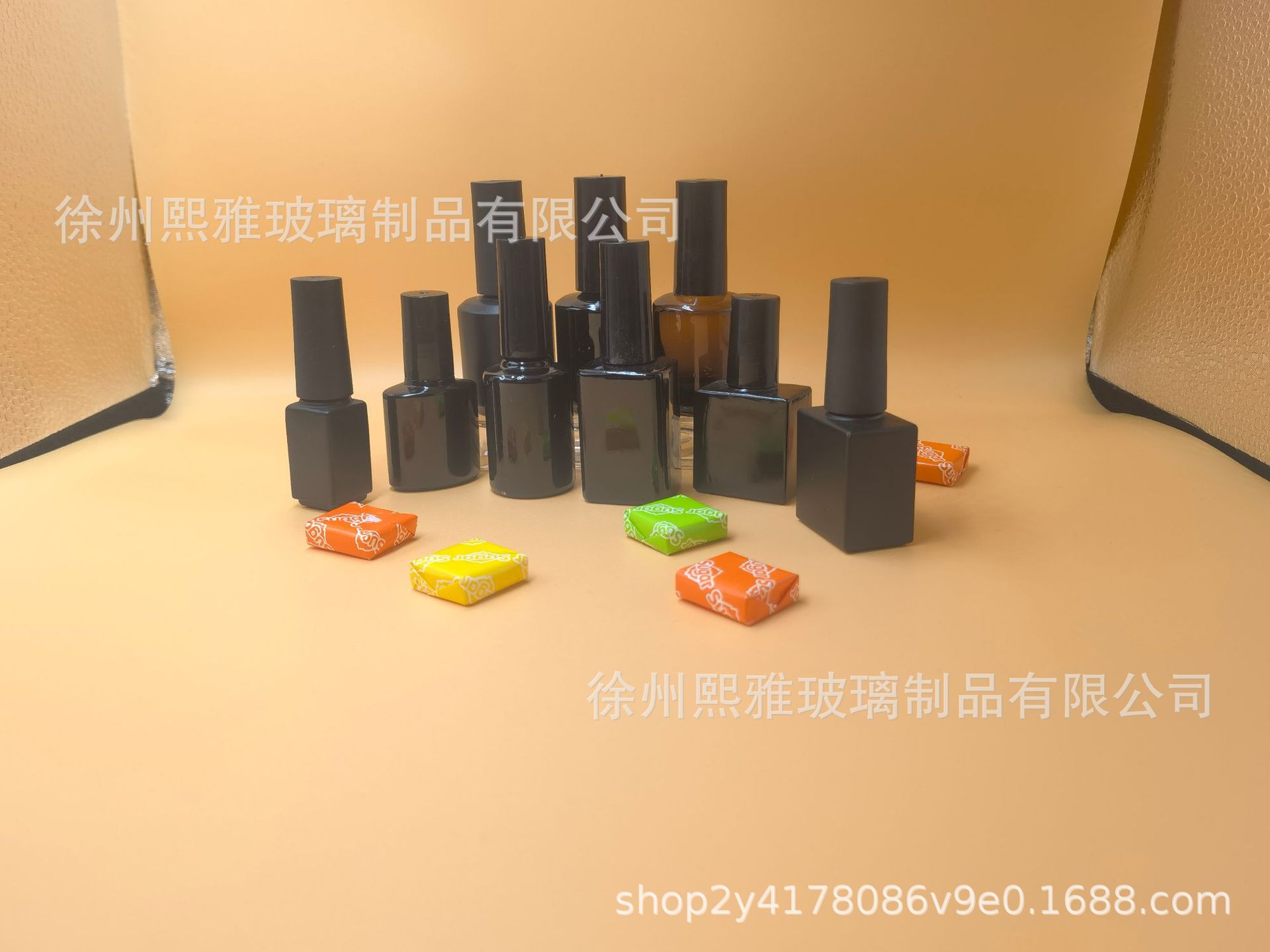 厂家直销避光黑色指甲油玻璃瓶圆形甲油胶空瓶方形瓶分装瓶套装