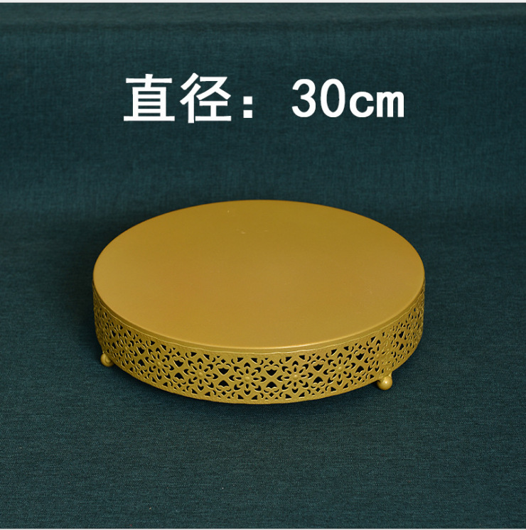 . De estilo europeo de hierro soporte de la torta accesorios de la boda bandeja de la torta de la pierna alta Placa de pastel de mesa de postre decoración de la torta de hierro