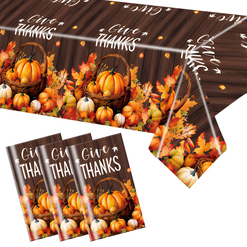Amazon Autumn Thanksgiving Themed Party Tablecloth with Pumpkin Pattern Holiday Venue Decoration Disposable Pe Tablecloth Amazon Autumn Thanksgiving Themed Party Tablecloth with Pumpkin Pattern Holiday Venue Decoration Disposable Pe Tablecloth