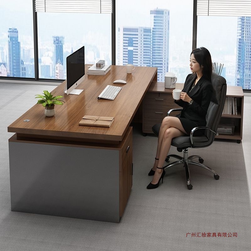 简约办公桌老板桌台式单人电脑桌简约组合办公室工位大气桌椅组合|undefined