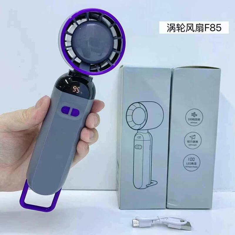 新型折りたたみ手持ち扇風機携帯型ミニ扇風機USB充電デジタル表示ターボ小風砲強力強風|undefined