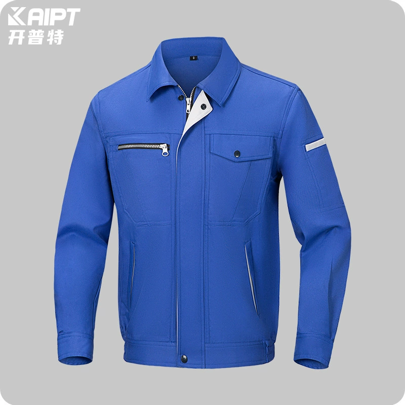 Мужская рабочая куртка с принтом, цветная застежка-молния, длинные рукава, из бамбукового волокна, спецодежда для рабочих мастерских, возможность индивидуальной настройки рабочей униформы.