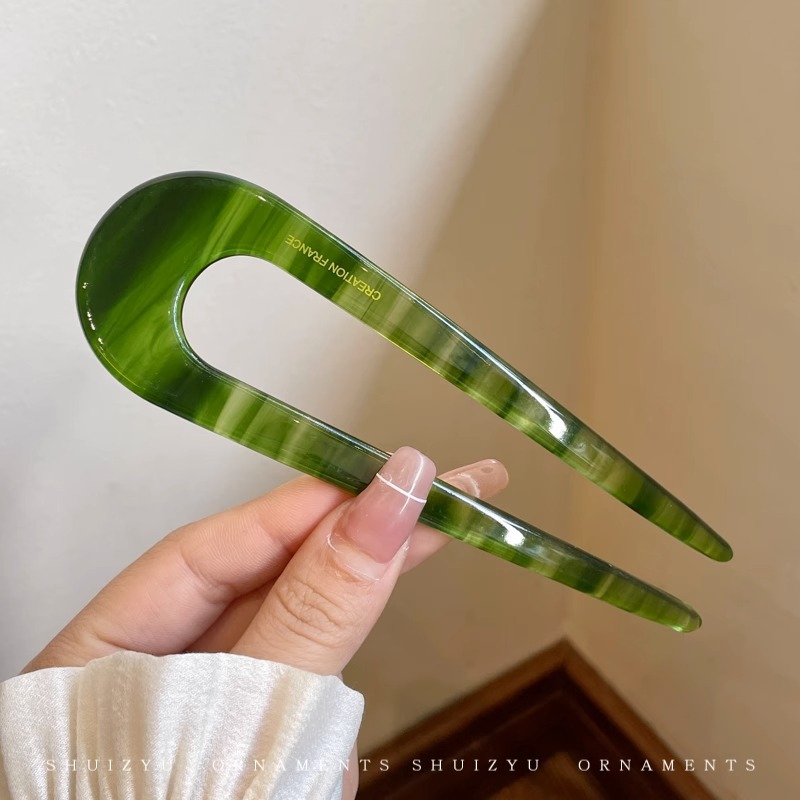 2025 nueva horquilla perla en forma de U para mujer, pinza para el cabello, artefacto fijo para el cabello, horquilla de sentido avanzado, tocado