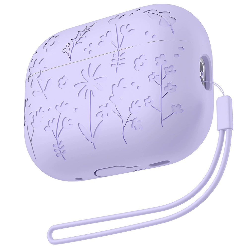 Силиконовый защитный чехол для AirPods (AirPods 4 / Pro3 / 1/2), однотонный цвет с вариантами ремешка