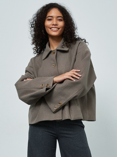Amazon Cross-Border Women's Wholesale: Elegant, Versatile Wool Coat in European & American Style—New Autumn/Winter Design with Wide Sleeves