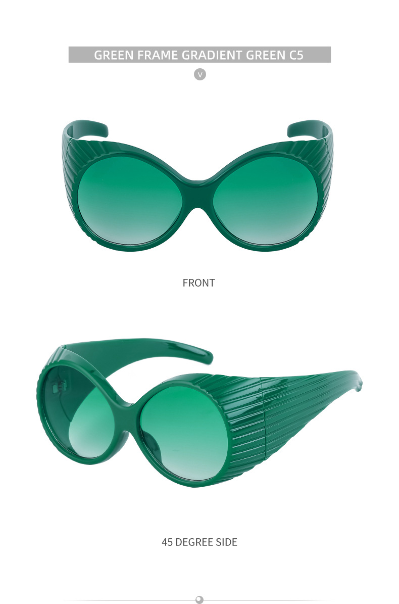 Modieuze ovale zonnebril voor dames met trendy groot montuur_voghion.com