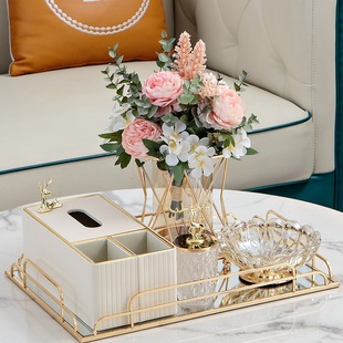 Modern Simple Multifunctional Tissue Box White Light Luxury Tissue Box Living Room Coffee Table Dining Table Remote Control Storage
