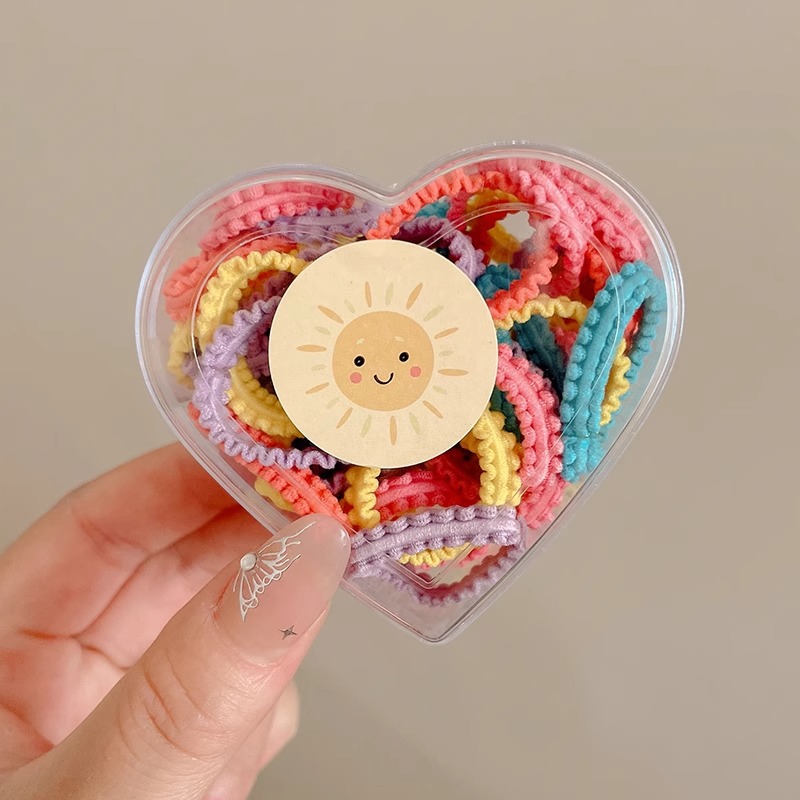 Alta cuerda de pelo de cola de caballo elástica tocado de los niños la banda de goma del lazo del pelo de la niña no duele la cubierta de cuero de la banda del pelo de la cuerda del pelo de la niña