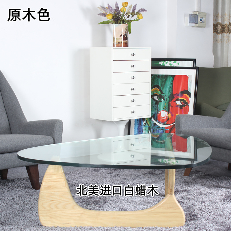 Diseñador Noguchi Yong, mesa de centro de vidrio para sala de estar de lujo, mesa de centro creativa para el hogar de apartamentos pequeños, mesa lateral de sofá de alta gama
