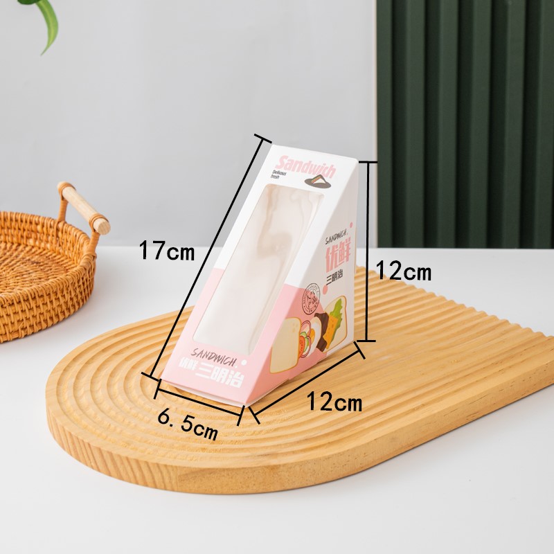 almohadilla de embalaje de sándwich fácil de desgarrar almohadilla transparente desechable para pastel triangular horneado envasado de pan almohadilla de soporte interior