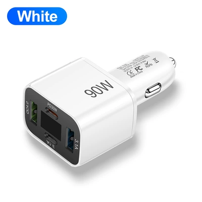 4-Port USB C Car Mobil şarj cihazları - white-bag