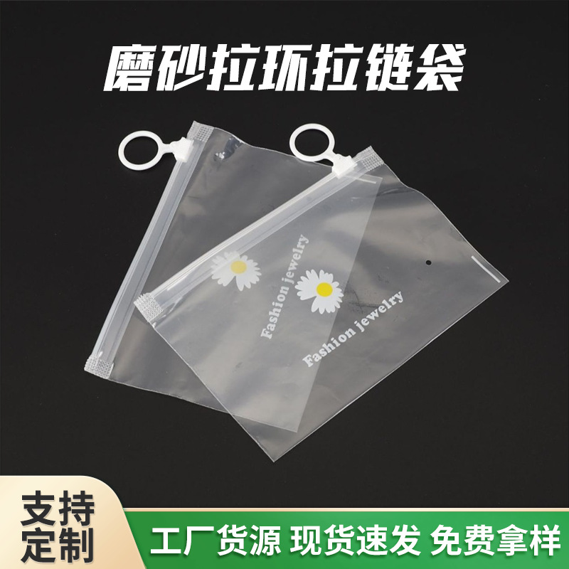 Transparent matte pack with zipper