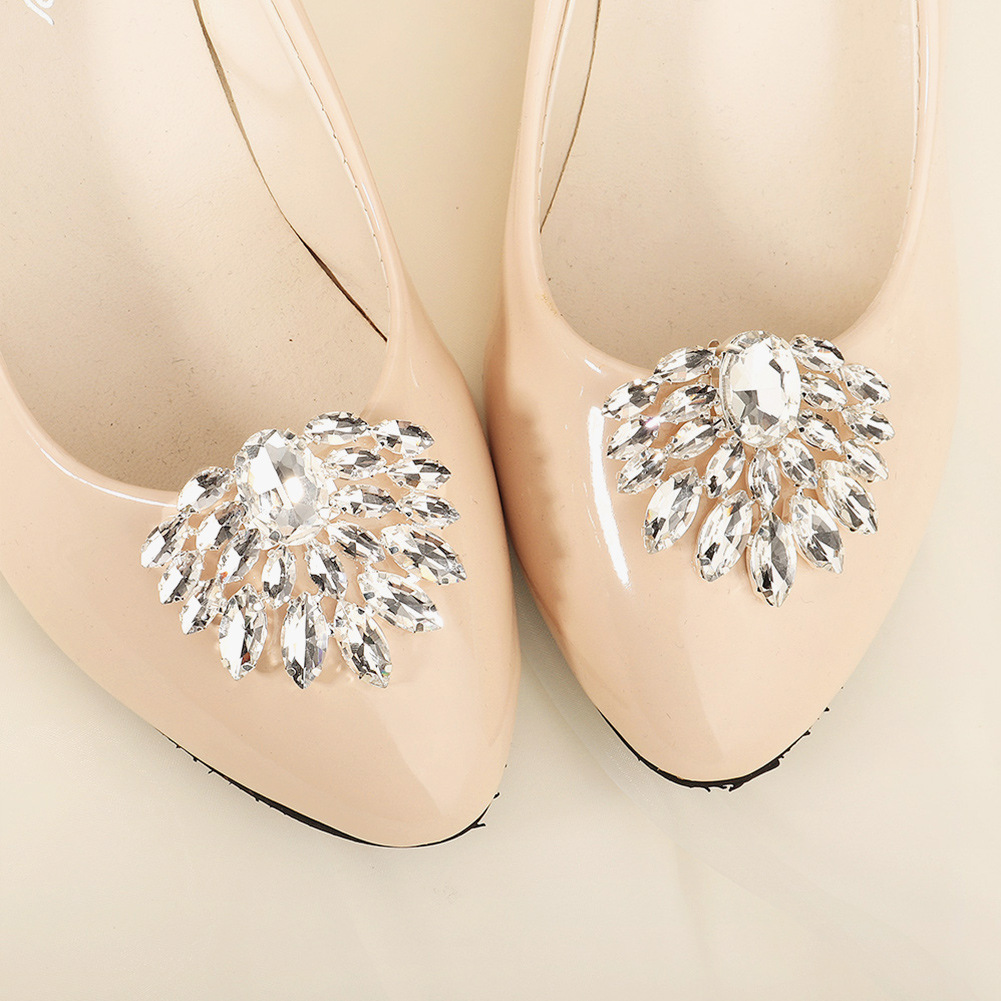 European And American Bridal Wedding Shoe Accessories Shoe Clips Shoe Decoration Removable High Heel Shoe Accessories Rhinestone Shoe Flower Shoe Buckle