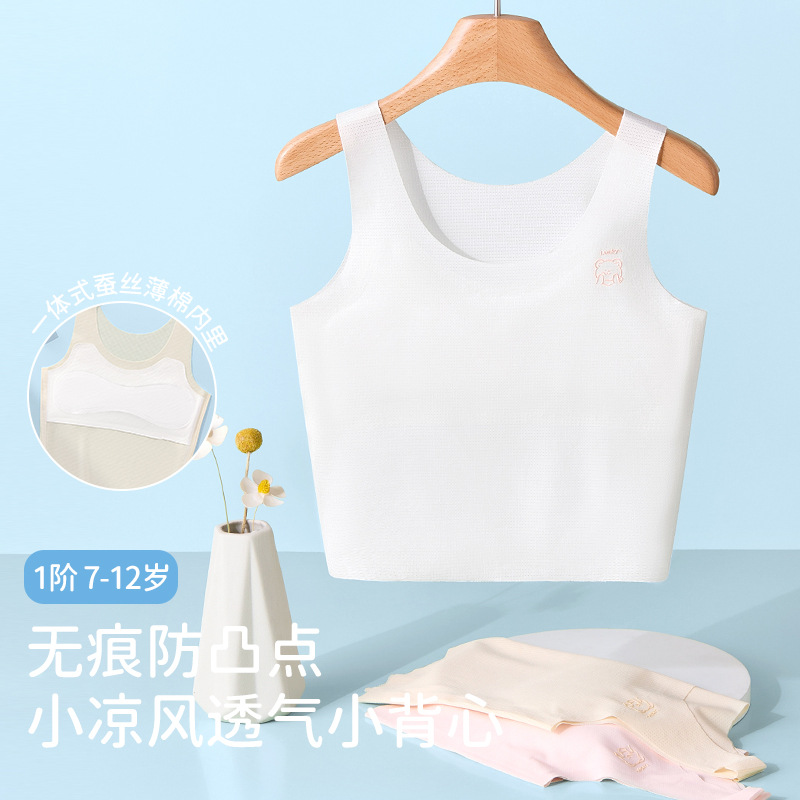 Tops de tubo para niñas adolescentes, sin costuras, suave y elástico, cómodo, agradable para la piel, transpirable, anticonvexos, no pegajoso, ropa interior para niñas