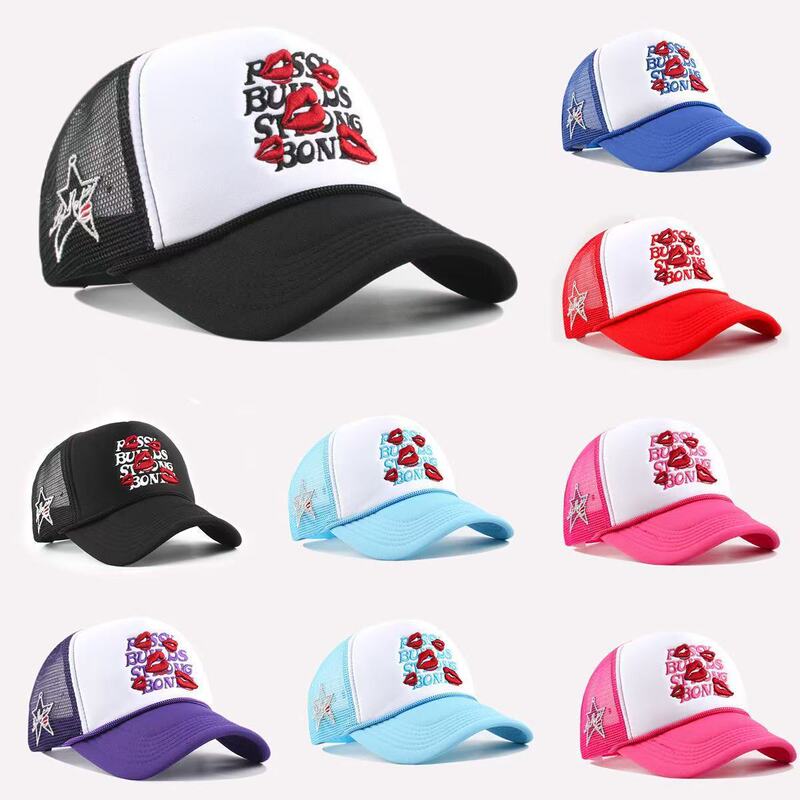 Red Lip Hat Sun Hat Personalized Wide Brim Multi-Color Letter Hat Trucker Cap Baseball Cap Manufacturer Wholesale