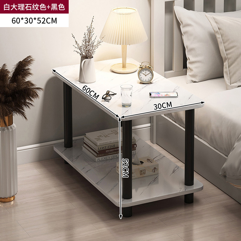 Mesa de cabecera para alquiler de habitaciones, mesa de té moderna y simple, mesa pequeña, dormitorio simple, pequeño estante de cabecera.