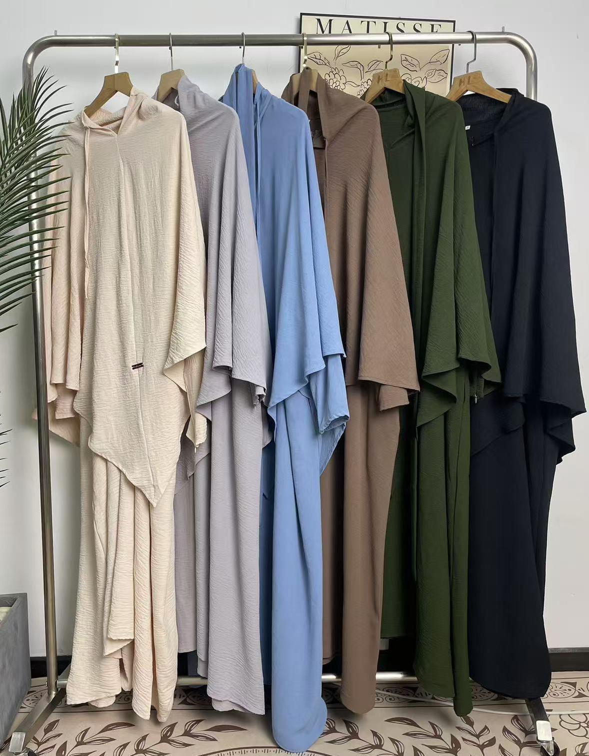 Women's Sophisticated Solid Color Long Dress Set Casual Elegant Two-Piece Maxi Dress Outfit_ecoleips.com
