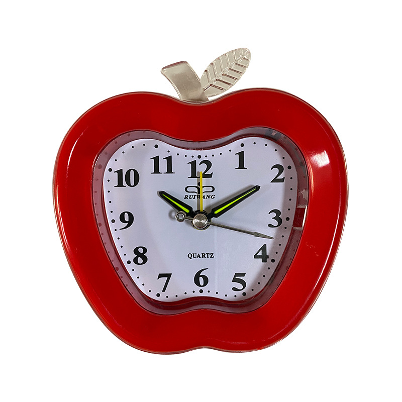 Venta directa de fábrica de moda simple plástico Apple pequeño reloj despertador dormitorio mudo alarma electrónica reloj digital