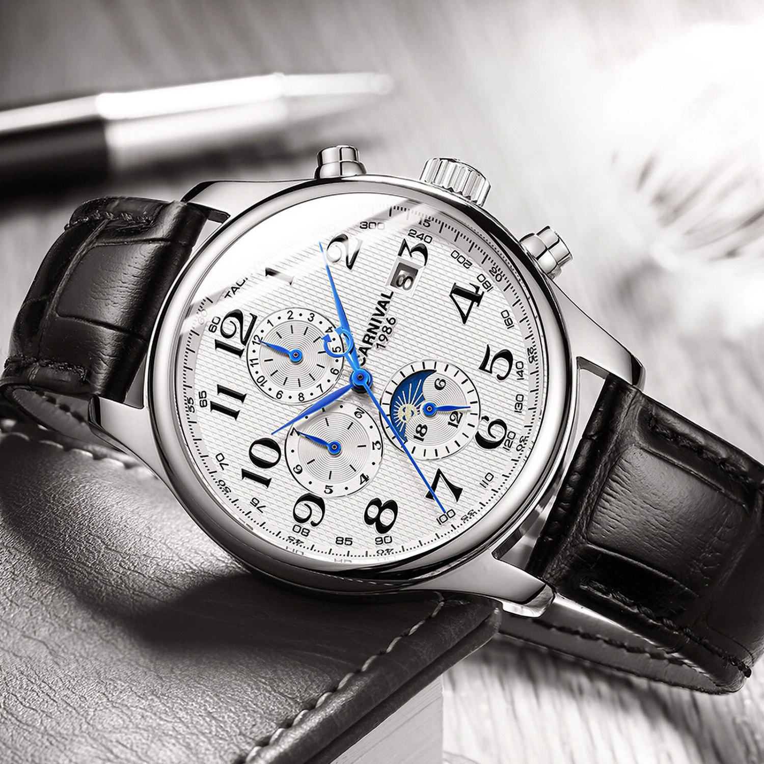 Carnival, automatic mechanical waterproof mechanical watch, fashionable universal men's watch