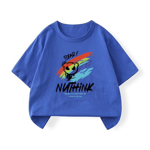 Summer fashion brand children's wear short-sleeved authentic cartoon authorized fashion printed cotton T-shirt for children factory direct sales
