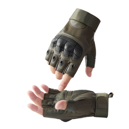Amazon Tactical Half Finger Gloves Soft Shell Military Fans Special Forces Sports Training Outdoor Anti-Slip Fighting A03-RBPU