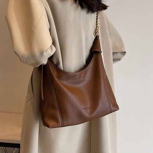 Fashion Commute Large Capacity Women's 2024 New Retro Unique Design Tote Bag High-end Single Shoulder Crossbody