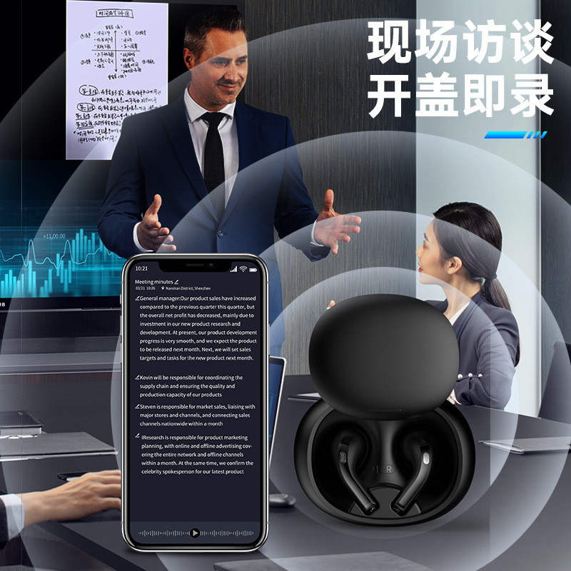 Traductor inteligente en varios idiomas Auriculares para conferencias sin conexión en el oído Auriculares de traducción de voz AI Traductor chino-inglés