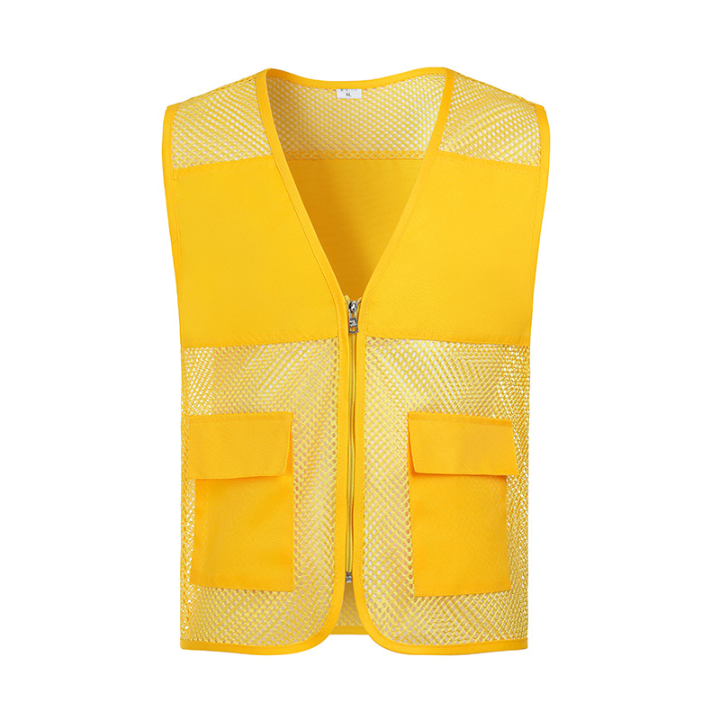 Nets de pesca transpirables voluntarios chaleco ropa de trabajo caballo clips impresión de malla publicidad voluntarios de bienestar público chaleco logotipo personalizado