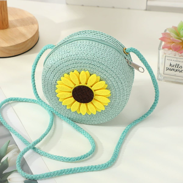 Blue sunflower round bag 12c'm
