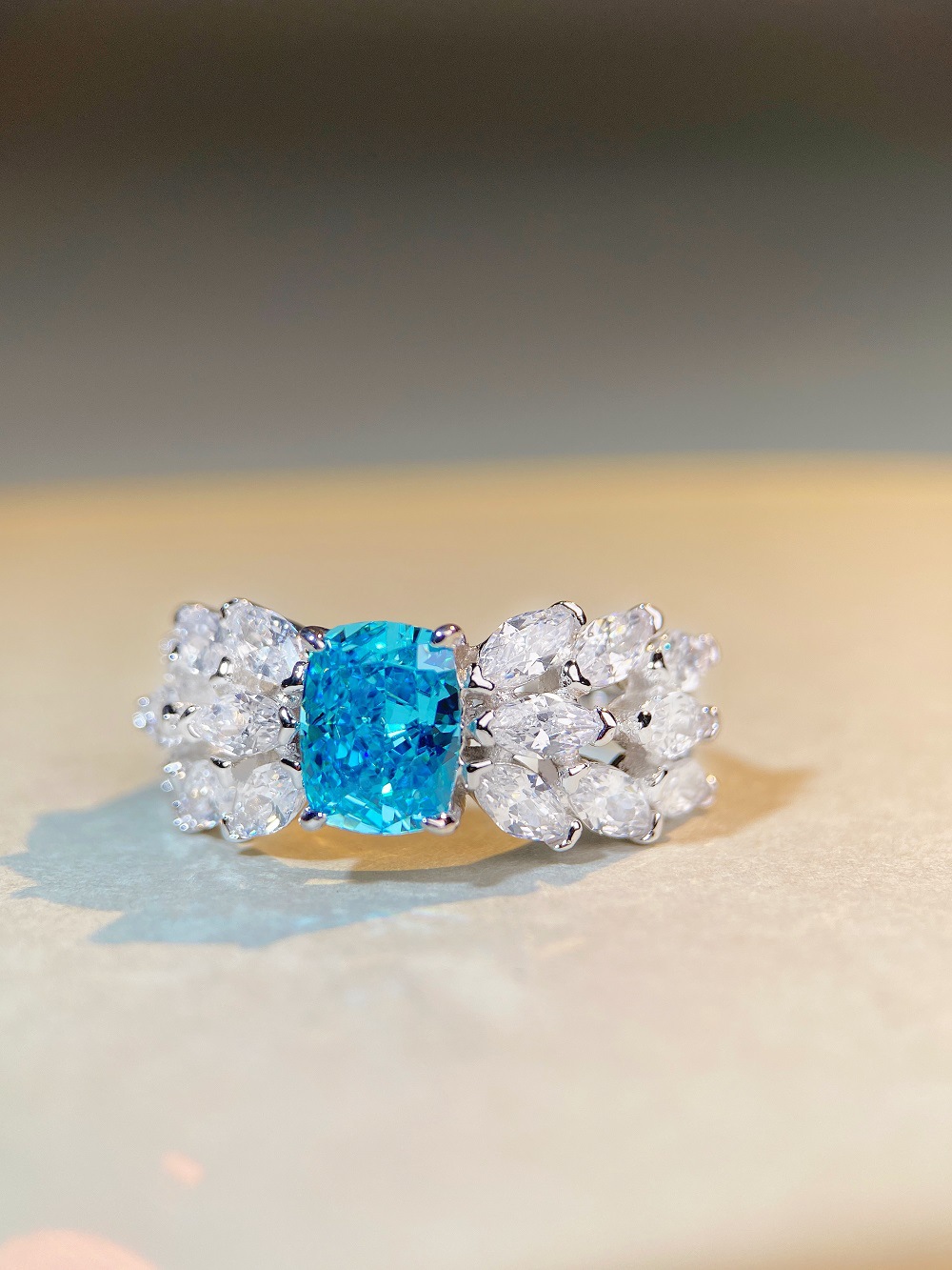 Fashion Butterfly Sterling Silver Inlay Zircon Rings 1 Piece