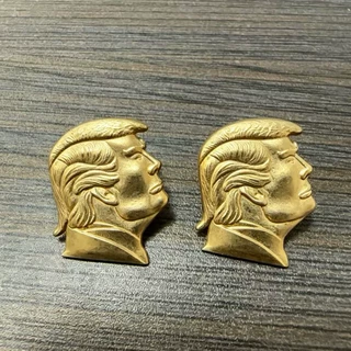 金色浮雕人物头像金属胸针 欧美大选纪念徽章 时尚装饰品创意礼品