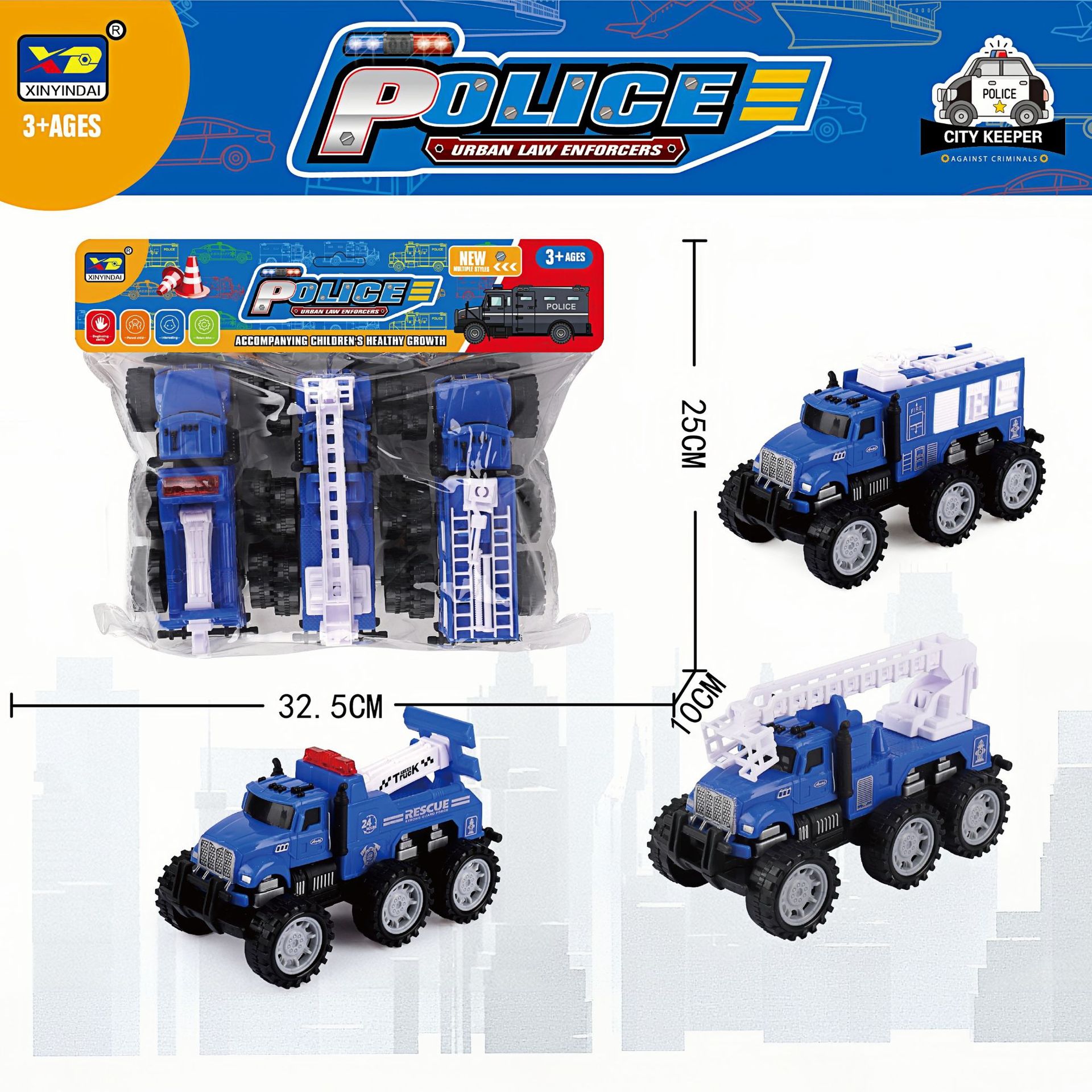 Juguete de Coche de Ingeniería de Inercia Plástico con Deslizamiento para Niños