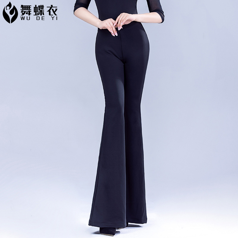 High-Waisted Flared Pants for Women, 2025 New High-End Instructor Runway Etiquette Dance Training Outfit