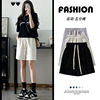 the republic of korea 2022 summer Western style motion shorts run Korean Edition Easy Show thin Broad leg Five point pants Bodybuilding