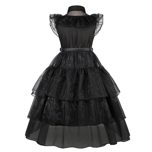 Wednesday Halloween Kids Adam Black Dress Costume Cross-border Dropshipping One Piece
