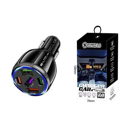 Mobile Phone Charger, Mobil şarj cihazları - 359-3usb-2pd-black-exquisite-large-carton