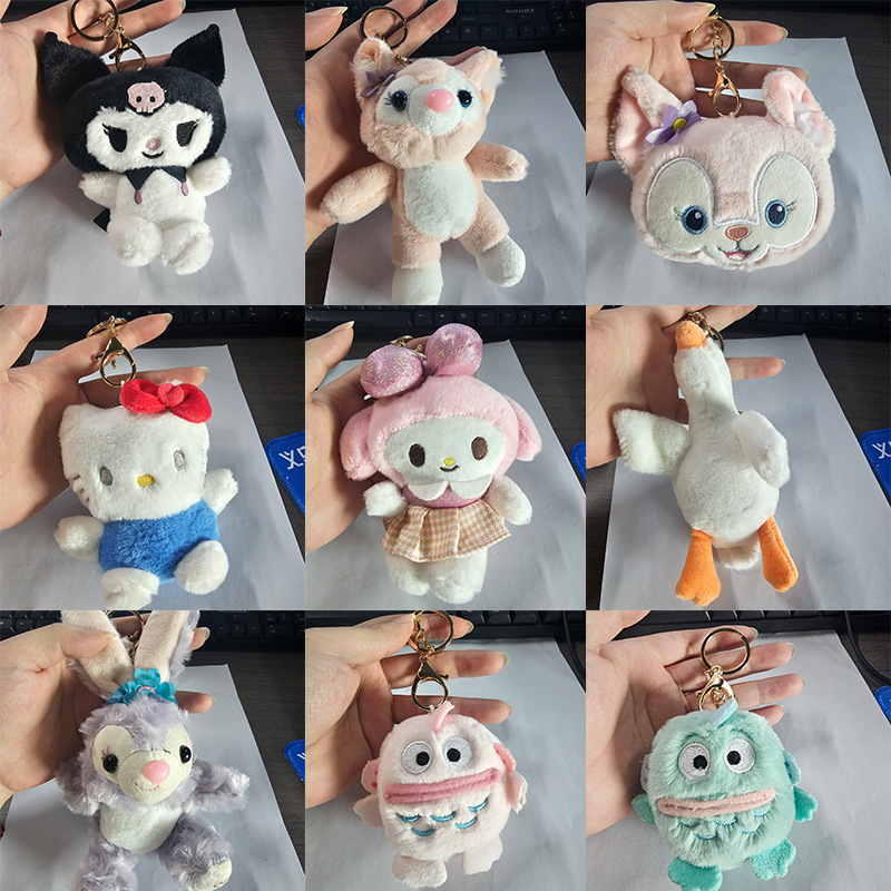 Sanrio Plush Keychain Kuromi Backpack Plush Doll Pendant Hellokitty Plush Doll Pendant