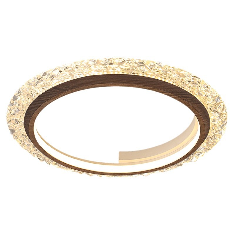 Luz de techo de dormitorio medieval retro americano silencioso estilo de madera minimalista redondo protector de ojos de color nuez lámpara de estudio súper brillante