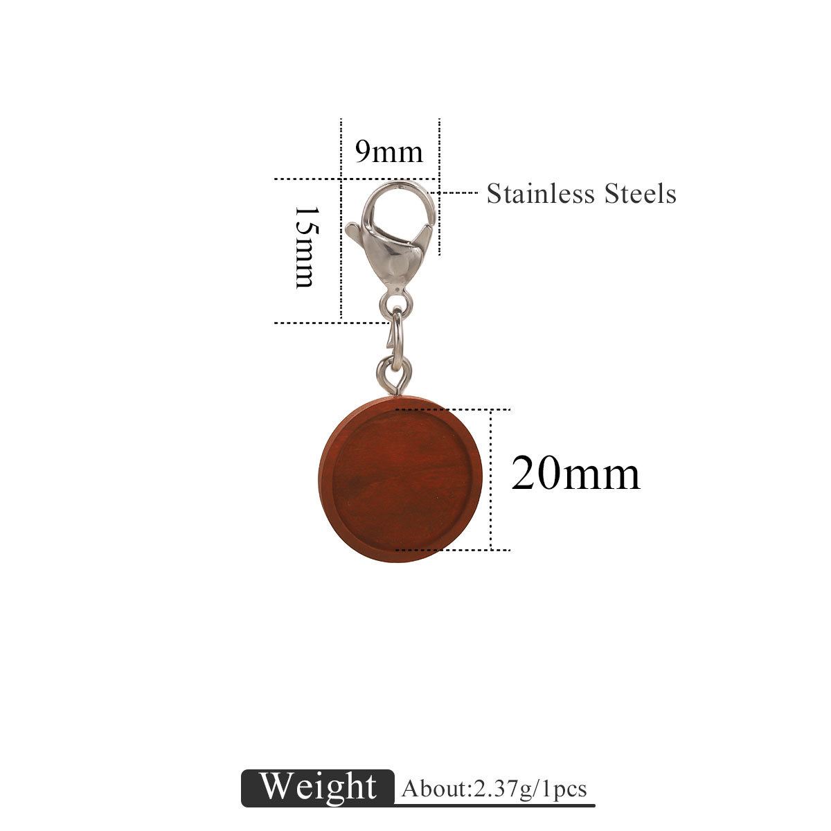 Base de madera redonda + ojo de oveja + anillo abierto + 15 joyería de joyería de llavero de joyería de joyería