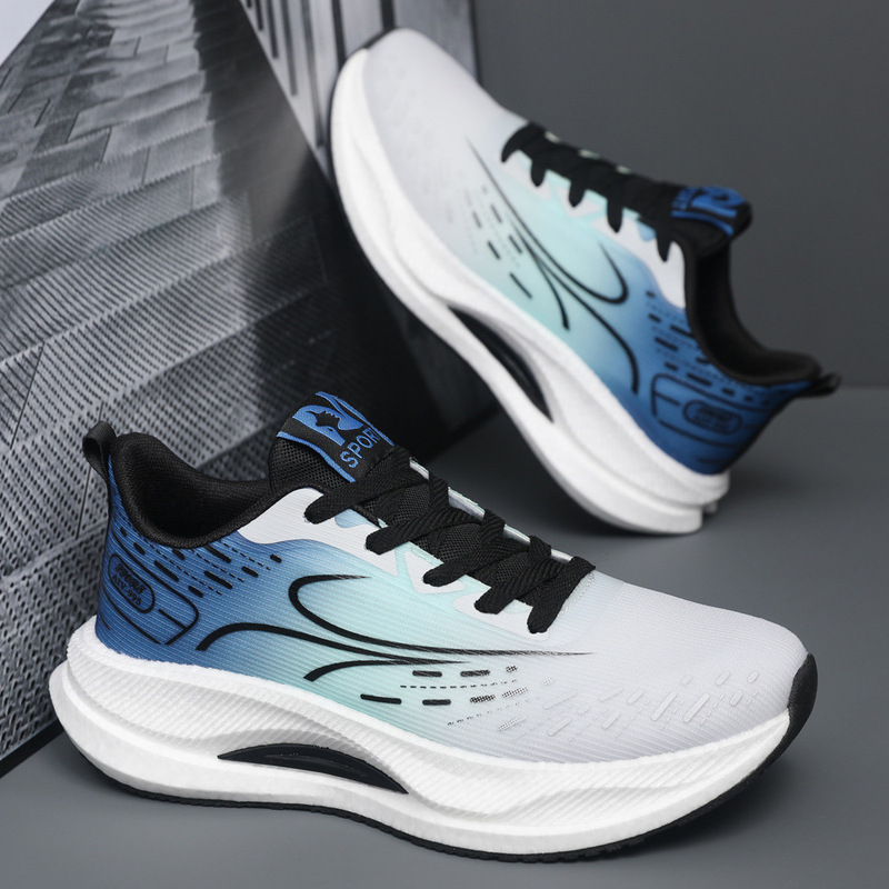 Couple's Sports Shoes, Outdoor Breathable, Real Carbon Plate, Fashionable, Simple, Lightweight Running Shoes, Shock-Absorbing, Couple's Style, Thick Sole