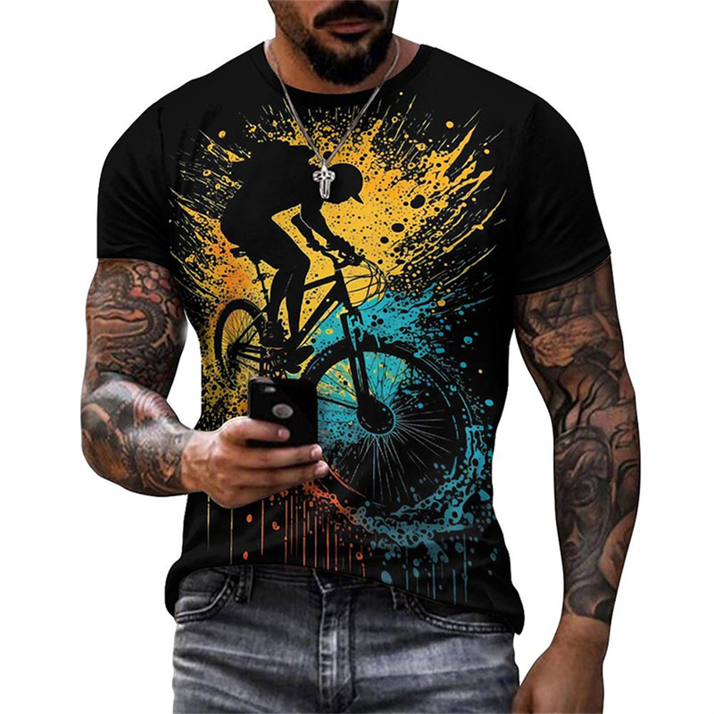 Vintage Bicycle Graphic T-Shirt Men's Clothing 3D Printed Bicycle T-Shirt Gym Sports Top T-Shirt Street Vintage Bicycle Graphic T-Shirt Men's Clothing 3D Printed Bicycle T-Shirt Gym Sports Top T-Shirt Street