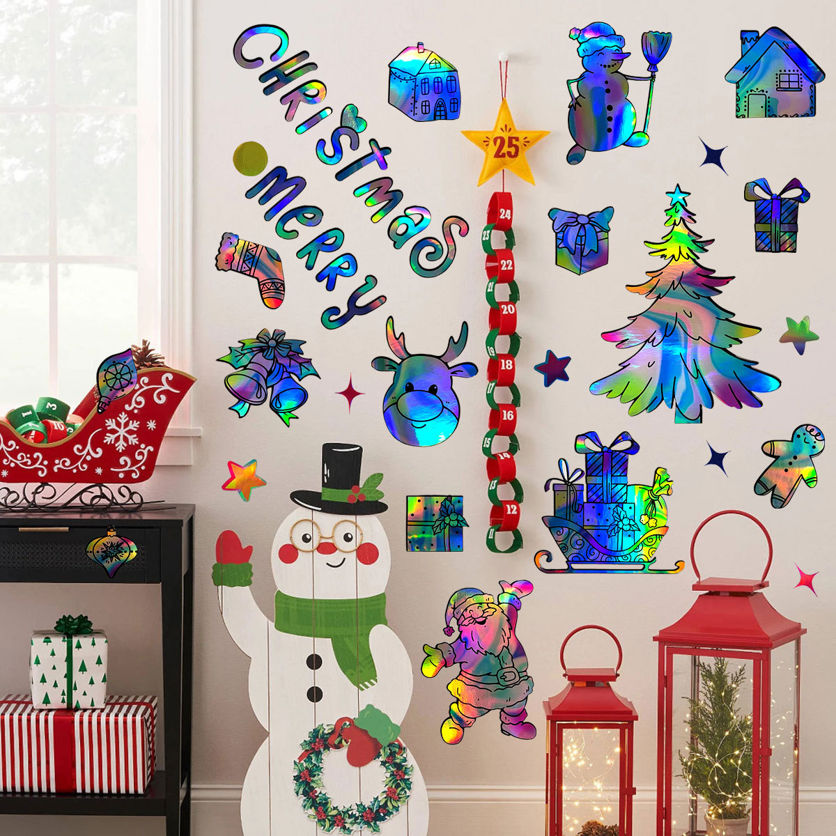 Adesivos de parede de natal para decoração festiva em casa_voghion.com