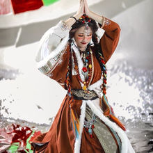 新款改良【达瓦卓玛】原创汉元素藏风飞机袖褙子百迭裙汉服女秋冬