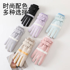 女性用冬用手袋、裏起毛、防風、撥水、滑り止め、厚手、アウトドアサイクリング、タッチスクリーン対応、登山、スキー、保温手袋