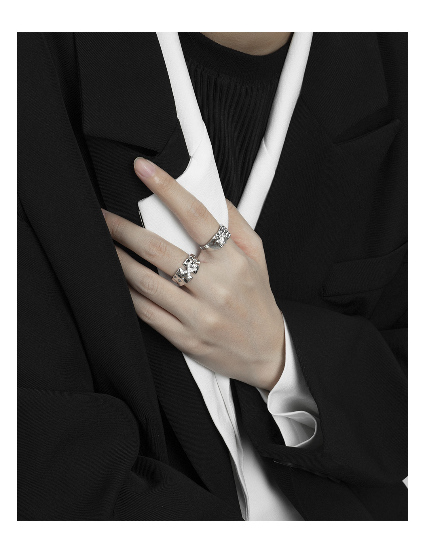 Fashion Geometric Copper Plating Zircon Open Ring