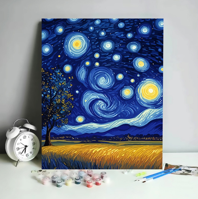 デジタル油絵 diy 手描き風景花宮崎駿手描き装飾絵画工場卸売油絵|undefined