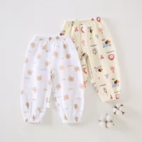 Baby Wind милые брюки с принтом весной и летом новый мужской и женский ребенок дикая марля против комаров брюки свободные