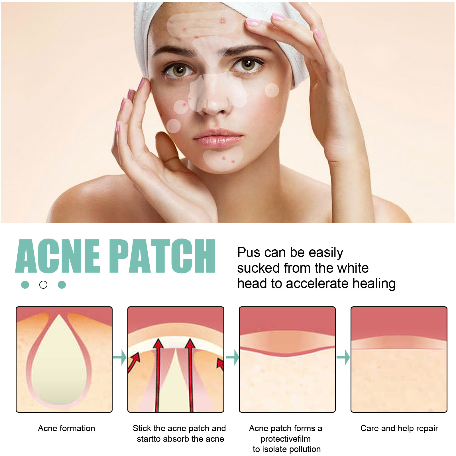 EELHOE Removing facial mask Mild and Non irritating Lighten Marks Healing Acne Repair Patch_voghion.com