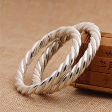素秋麻花手镯白铜镀银手工扭丝绞丝开口简约复古文艺送女友精致