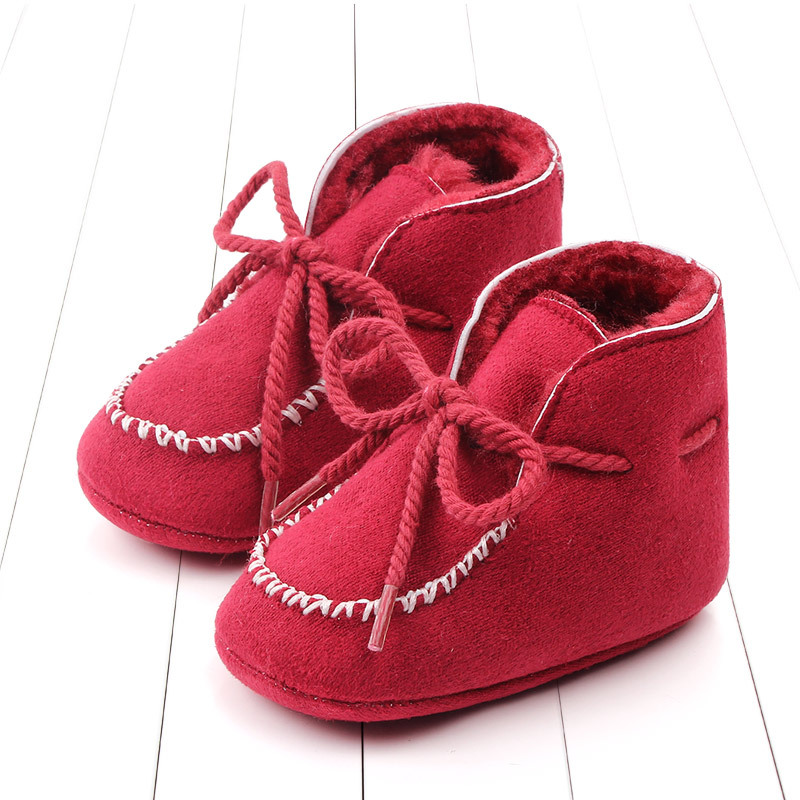 Winter cotton boots 0-1 year old male and female with plush insulation snow soft soled baby walking shoes 2245_voghion.com